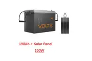 VoltX 12V 190Ah Lithium Battery + VoltX 100W Solar Panel Flexible