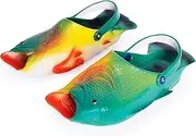 [Coddies] Fish Clogs | Sporty Bass Fish Flip Flops with Back Strap | The Ultimate in Ugly Shoes | Fish Sandals for Men & Women