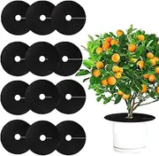 Tree Mulch Ring | Circular Mulch Barrier | Tree Protection Mulch Ring | 12x Tree Root Protector | Non-Woven Tree Protector Mats Degradable Gardening Plant Covers Breathable for Grass Growth Control