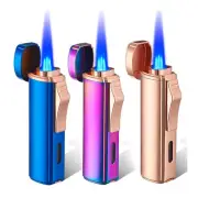 3PACK Torch Lighter Triple Jet Butane Refillable Windproof Pocket Lighter