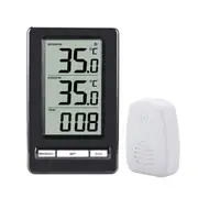 Wireless Digital Thermometer Indoor Outdoor Temperature Meter Time Display Clock Table Stand Weather Station