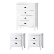 Oikiture 4 Chest of Drawers and 2 Bedside Tables Set