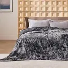 BEDSURE Faux Fur King Size Blanket for Bed - Grey Fuzzy Plush Fluffy Soft Warm