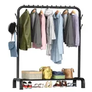 Coat Hanging Stand Clothes w/ Hooks