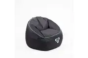 Laser Gaming Fabric Bean Bag Sofa Chair w Headphone Strap & Side Pocket Black
