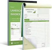 Harfesto Professional Garden Service Invoice Book, Landscaping Job Work Order Forms, Lawn Care Equipment Accessories, 5.7 x 8.3 in, 2-Part Carbonless Forms, 100 Sets (2 Books)