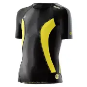 SKINS DNAMIC YOUTH COMPRESSION SHORT SLEEVE TOP - BLACK / CITRON SAVE $$$