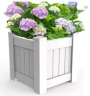 PVC & UV Hampton Style Garden Decoration Durable White Planter Box Square