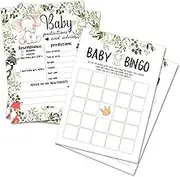 Cumnvulnt Parties Baby Shower Games, 2 Games Bundle, Baby Bingo, Baby Prediction Cards and Advice Cards for 20 Players