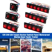 12V 24V LED Toggle Rocker Switch Control Panel Car Boat Truck Marine Waterproof