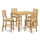 YACF5-OAK-C 5 Pc counter height pub set - counter height Table and 4 bar...