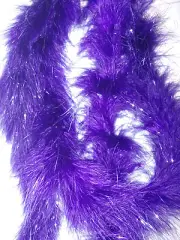 Ultra Violet Purple with Silver LURUX Heavy Weight Marabou Feather Boa 72" NWOT