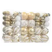 100Pcs Christmas Balls Ornaments Set, Shatterproof Christmas Gold & White