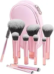 Travel Makeup Brush Set, Cosmetic Beauty Brushes, Soft Bristles, Anti-Slip Ergonomic Handles, Suitable for Travels, Perfect for Eye Shadow and On-the-Go Make-up for Women