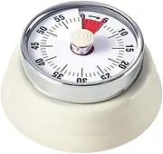 DDMMQS Kitchen Timer, Large dial Magnetic Bottom Pointer Cooking Mechanical Winding Timer, 60 Minute Countdown and Bell, Suitable for Cooking, Office and Study use as a Mechanical Timer (Beige)