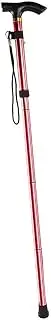 NUZAMAS Folding Cane Portable Walking Stick Climbing Stick Walking Aid Aluminum 85-95cm Adjustment Red Five-Section Telescopic Cane for Outdoor Travel