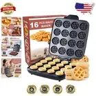 16-Hole Mini Waffle Maker - Non-Stick, Quick Heat-Up for Multipurpose Delights