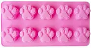 AIMALL Paw Print Silicone Mold Chocolate Cookie Mould Jelly Ice Cube Baking Decor, Flexible Baking and Decorating Mold, Pink, 8.5x4.25 Inches