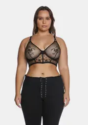 [Thistle and Spire] Plus Scorpio Sheer Embroidered Bra