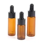 5pcs/lot Amber Glass Pipette Bottle Jars Cosmetic Perfume Essential Oil Bot RNAU