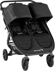 Baby Jogger City Mini GT2 Double Stroller (Jet) - Prams & Strollers, Twins, All-Wheel Suspension, one Handed Compact fold, All-Terrain, Newborn Approved, one Step fold, Adjustable Handlebar