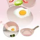 Induction / Open Flame Mini PINK Nonstick Pan Fry Egg/ Steak 12/16cm U5O6