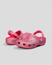 [Crocs] Crocs Women's Classic Glitter Clogs Shoes in Dragon Fruit Size M9W11 M9W11 Dragon Fruit