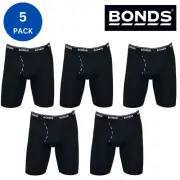 5 Pack Bonds Mens Guyfront Microfibre Long Trunk Boxer Underwear Black MX64 Bulk