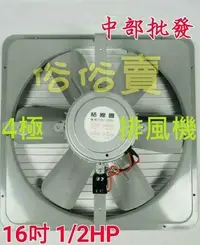 在飛比找Yahoo!奇摩拍賣優惠-含發票『電扇批發』16吋 1/2HP 工業用排風機 4極 吸