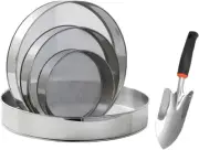 Soil Sieve with Shovel Set, round Powder Sieve Fine Mesh Sieve, Stainless Steel