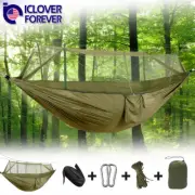 Double Hammock with Mosquito Net Netting Hanging Bed Outdoor Camping Portable