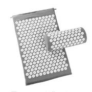 TPE + Sponge Acupuncture Acupoint Pain Relief Acupuncture Massage Pad Yoga Mat + Pillow Set(Grey)