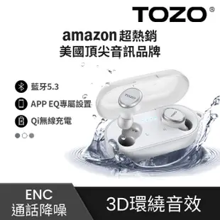 【TOZO】T10S降噪運動立體聲真無線藍牙耳機(專屬APP/ENC通話降噪/原廠公司貨/亞馬遜熱賣)