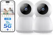 5G 2.4GHz WiFi Indoor Camera, 360 Pan/Tilt Cameras for Home Security, 1080P Baby/Pet Camera with Phone App, 2-Way Motion Detection,