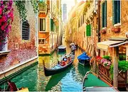 HUADADA Jigsaw Puzzles for Adults 1000 Pieces, Puzzles for Adults 1000 Piece, Challenging Game Toys, Impossible Puzzle, Family Decoration Puzzle - Venice Canals