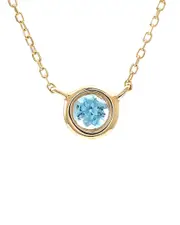 14K 0.14 ct. tw. Blue Topaz Necklace