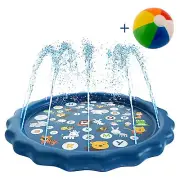 68” Inflatable Outdoor Wading Splash Pad Sprinkler for Kids with BEACH BALL