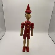 VTG 1981 Wooden Poseable Jointed 10” Pinocchio, C2 Rainoldi, ITALY
