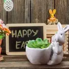 Ceramic Thumb Flower Pots Egg Tray Rabbit Shape Egg Cup Small Plants