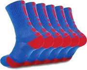 [Popuid] Youth Elite Basketball Socks for Boys - Cushioned Sports Sock Compression Socks for Active Kids, Fits Ages 6-12