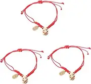 [ABOOFAN] 3pcs Matching Bracelets Tiger Year Rope Cord Chain Hand String Braided Chain Amulet Bracelet Adjustable