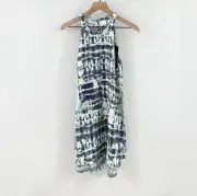 NWT Nicole Miller Halter Neck Linen Dress Blue Size Small