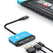 [RREAKA] Switch Dock for Nintendo Switch OLED, 3 in 1 Switch TV Adapter with 4K HDMI, USB 3.0 Port, Type C 100W Charging, Portable Switch Docking Station Travel, for Samsung Dex S24, MacBook
