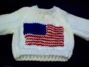 American Flag Sweater Handmade for Cabbage Patch Kid Fourth of July Made in USA