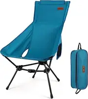 RISEPRO Upgraded Outdoor Camping Chair Portable Lightweight High Back Folding Camp Chairs with Sturdy Triangular Structure & 2-Sided Pocket for Outdoor Backpacking Hiking Travel Picnic Fishing DC