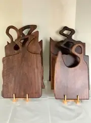 Handmade Black Walnut Wood Chopping Board Solid Kitchen Cutting Serving w Handle