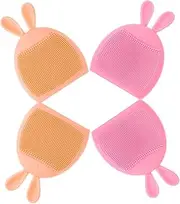 VICASKY Rabbit Face Wash Brush 4pcs Silicone Facial Cleansing Brush Facial Massager for Blackhead