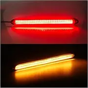 Turn Signal Lights 2Pcs LED Car DRL Daytime Running Lights Waterproof Universal 12V Auto Headlight Sequential Turn Signal Yellow Flow Day Light Turn Signal Lights(Red Yellow)
