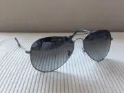 Ray-Ban Sunglasses Aviator 3025 Gunmetal Polarized Blue Gradient Grey 004/78 L