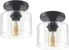 Modern Semi-Flush Mount Ceiling Light, Rustic Ceiling Light Fixture for Closet,